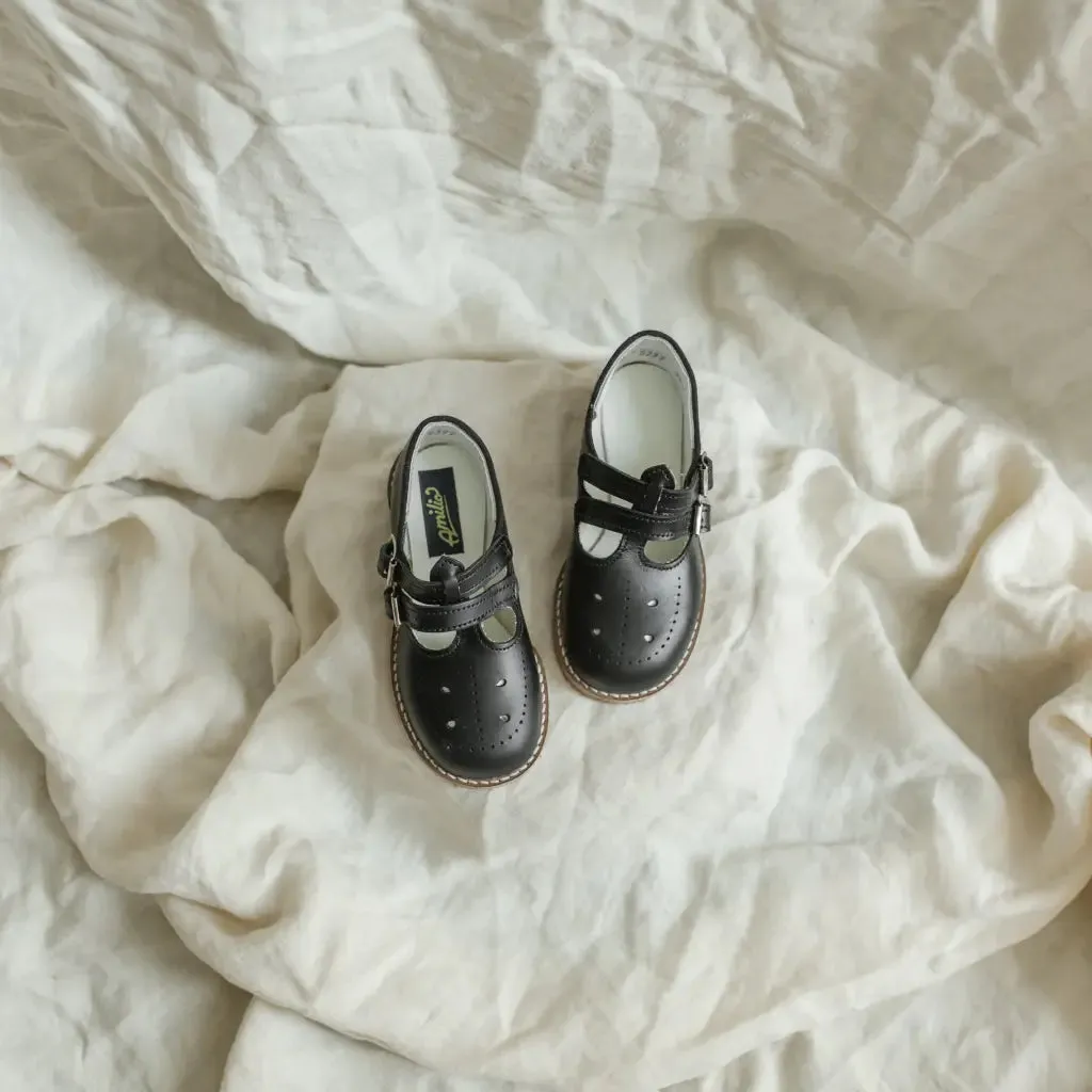 Claire T-Strap - Black Running Vintage Love