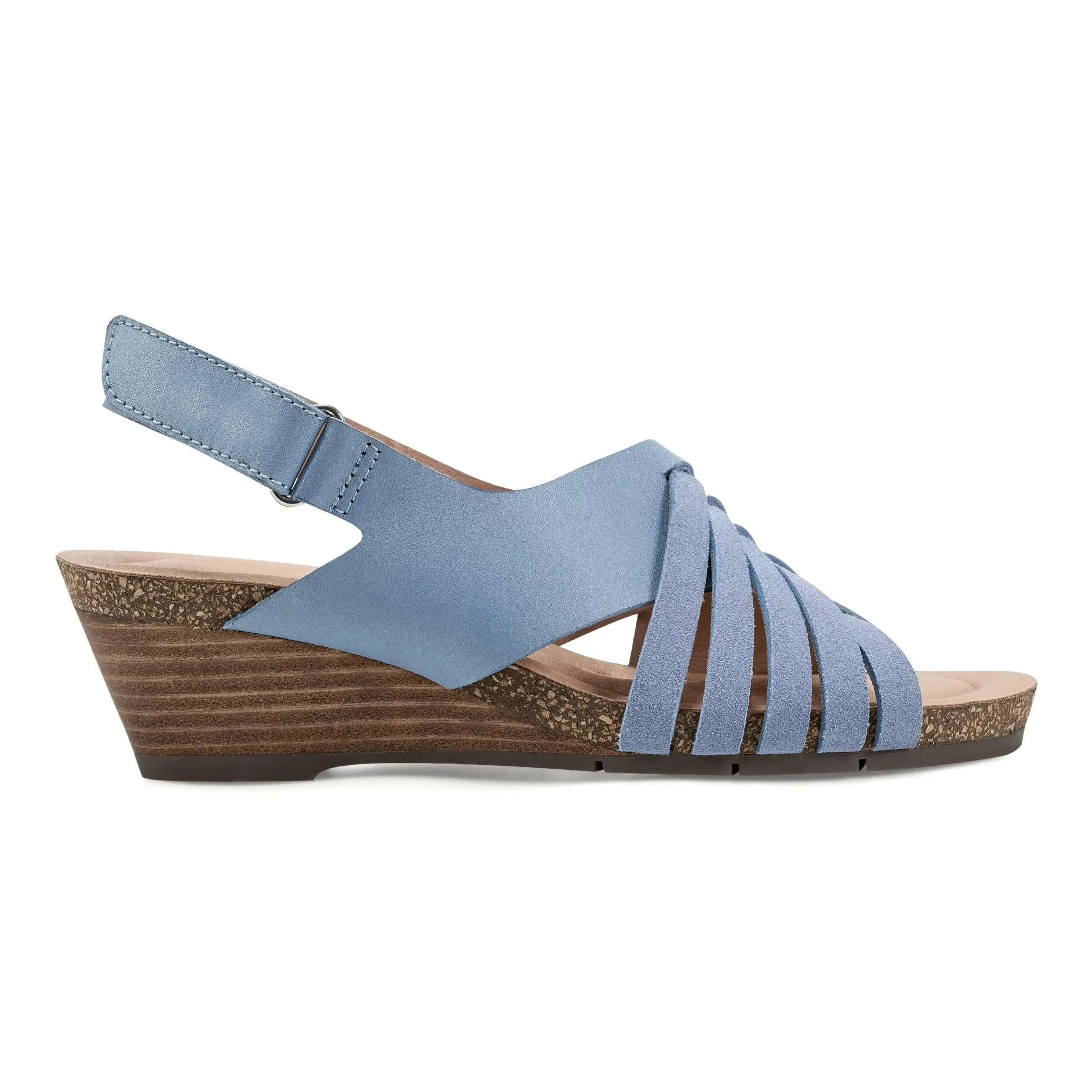 Sport Ease Perfect for Travel Hartie Round Toe Stacked Heel Dress Sandals