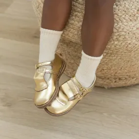 Kiltie T-Strap - Gold Easy to Wear Trendy kids' shoes