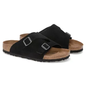 Zurich | Suede | Black Minimal Comfort Sandals