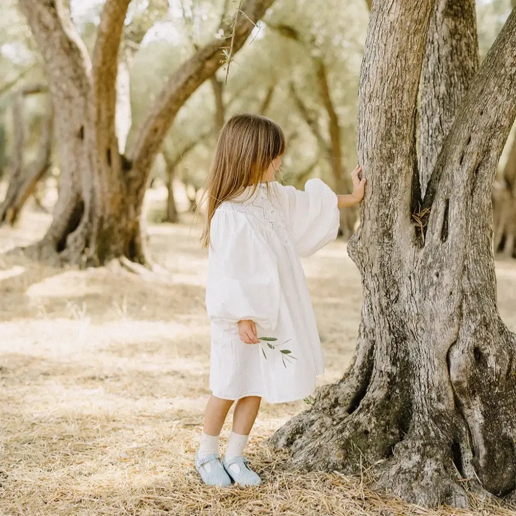 Slip Resistant Modern Commuters Flora T-Strap - Pale Blue