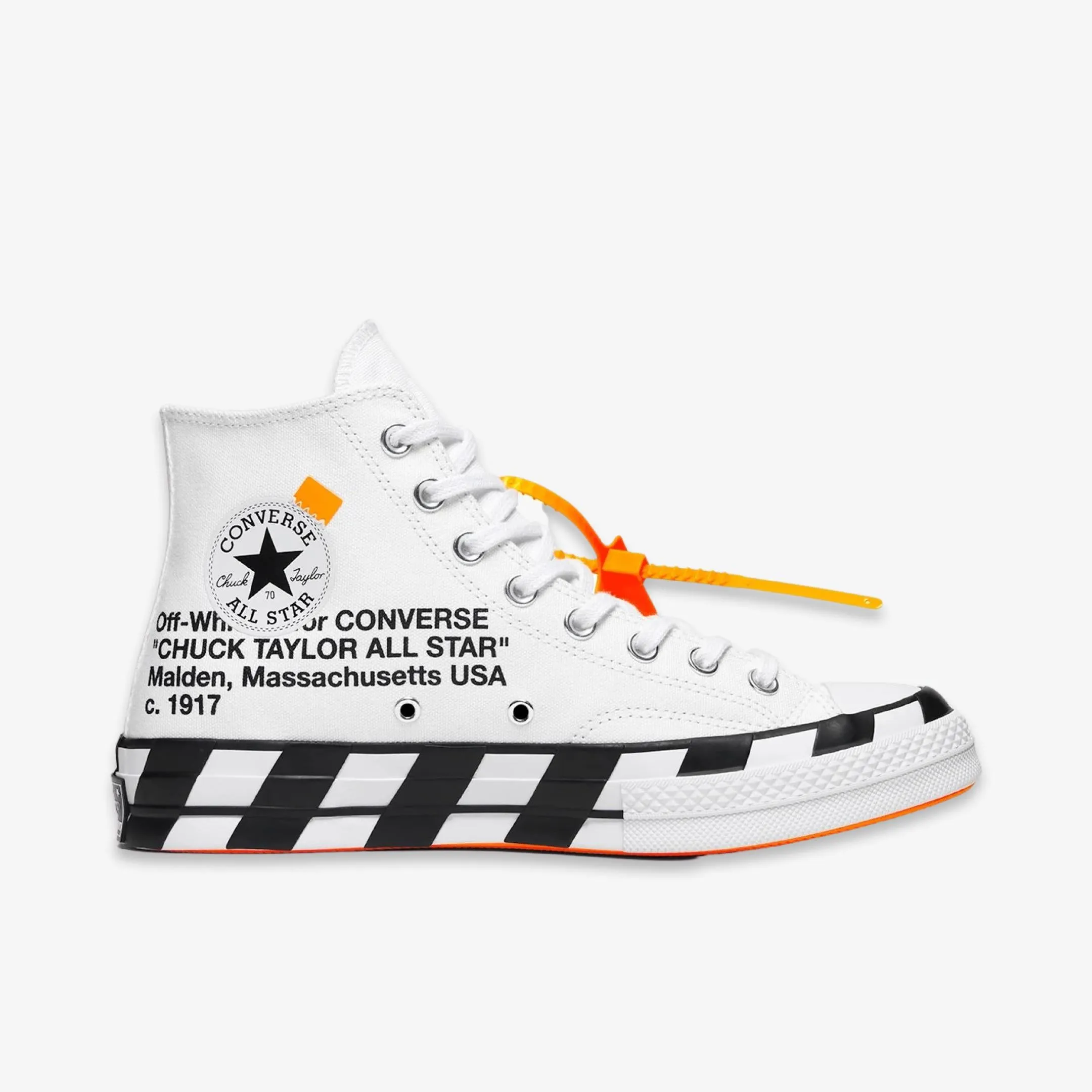 (Men's) Converse Chuck Taylor All-Star 70 High x Off-White ??White?? (2018) 163862C Heat-Zone Anti Odor Urban Stroll Show Stage