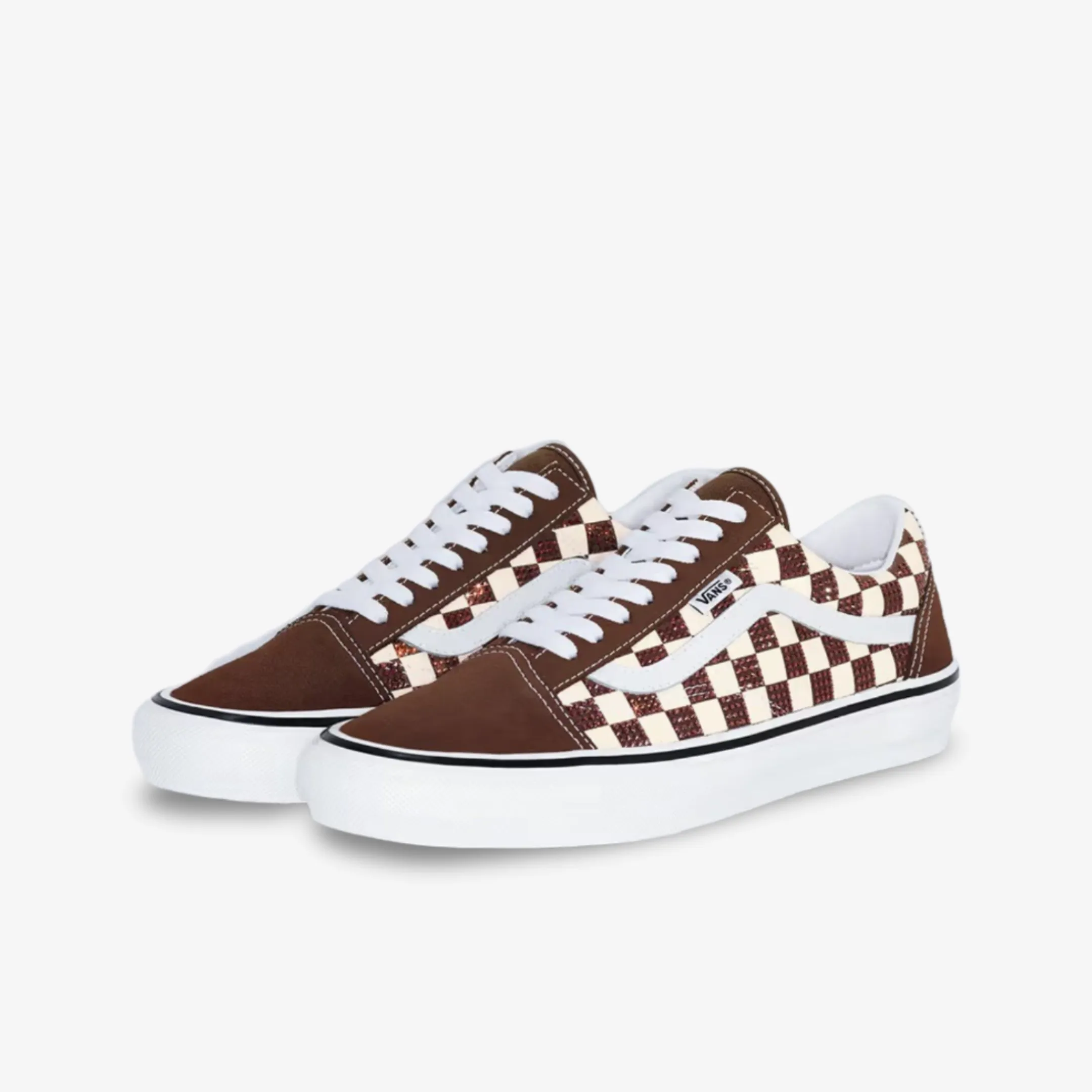 Ultra-soft (Men's) Vans Skate Old Skool x Supreme x Swarovski 'Brown Crystals' (2022) VN0A5KRXBRO Arch support