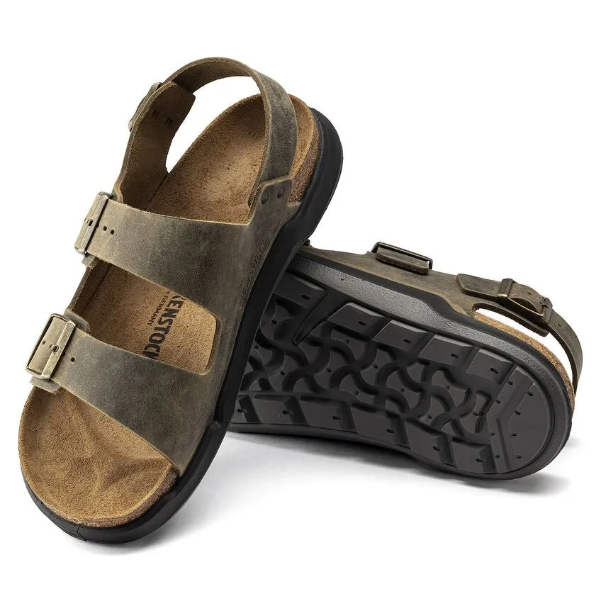 Milano Rugged | Oiled Leather | Faded Khaki Comfort Fit Leather Protection