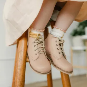 Quick Fashion Shoes Timeless Work Lace-ups Milo Boot - Pink Shell