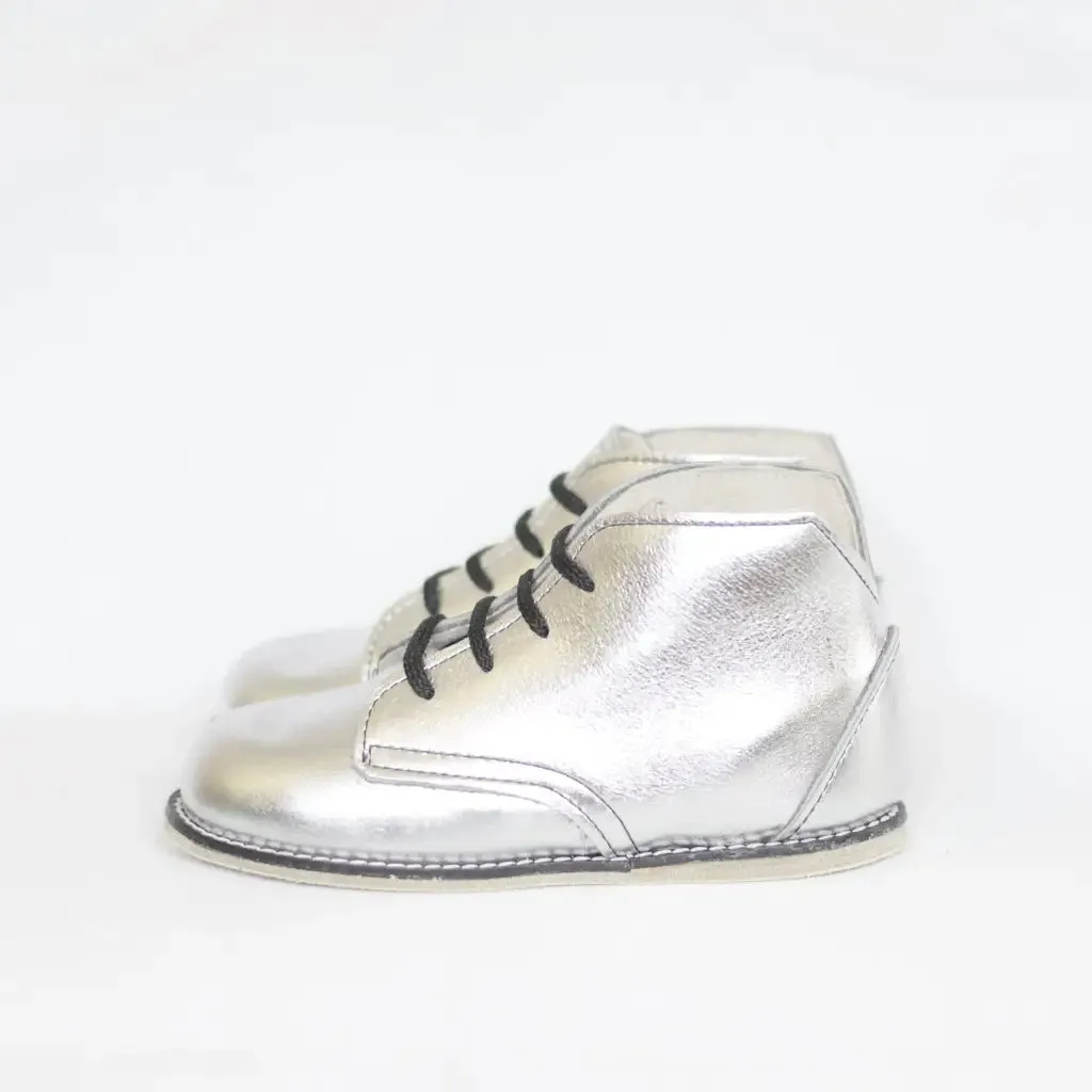 Elasticated Milo Boot - Silver (leather sole)