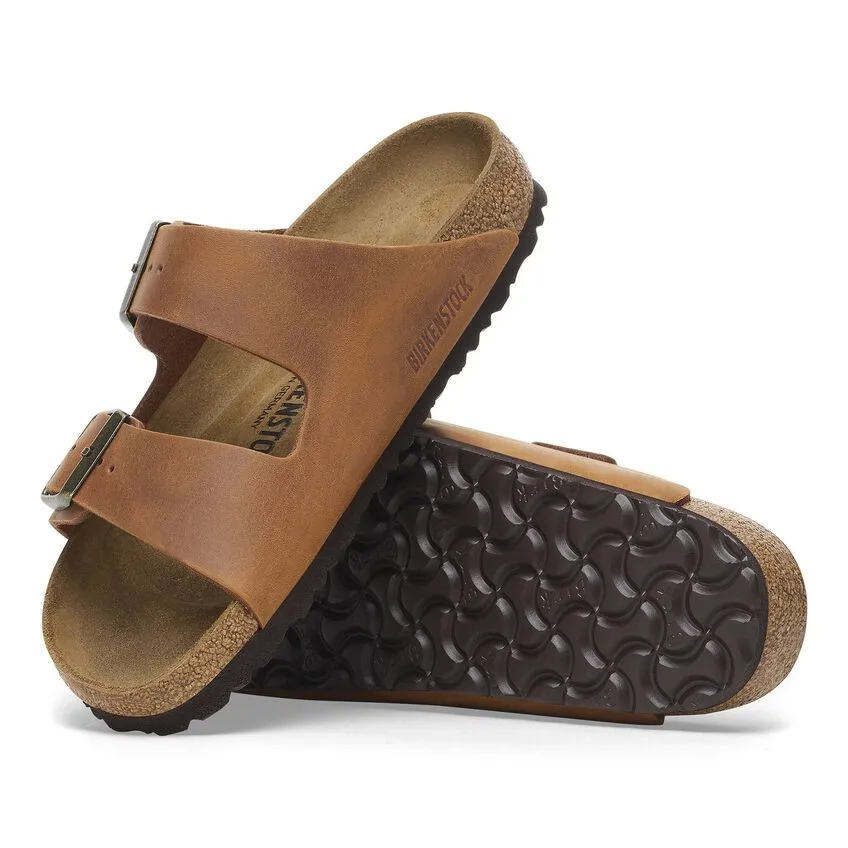 Versatile Comfort Sandals Arizona | Oiled Leather | Cognac