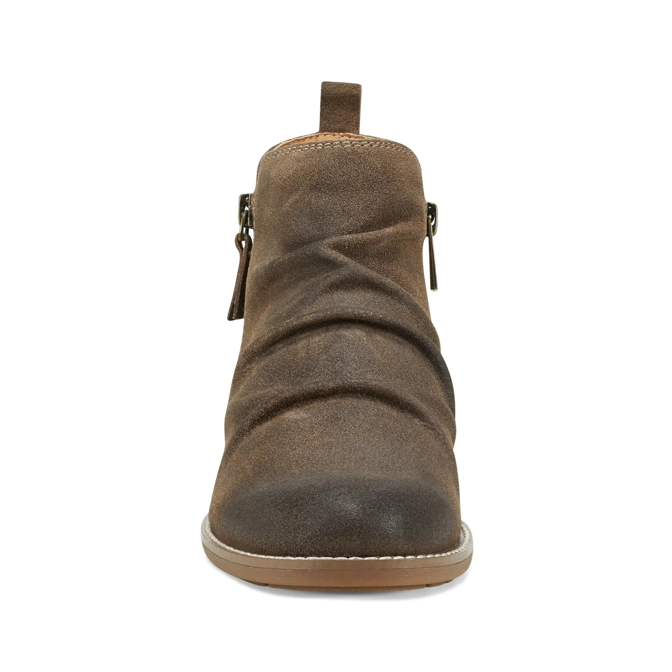 Nadya Round Toe Ruched Casual Booties Functional Appeal