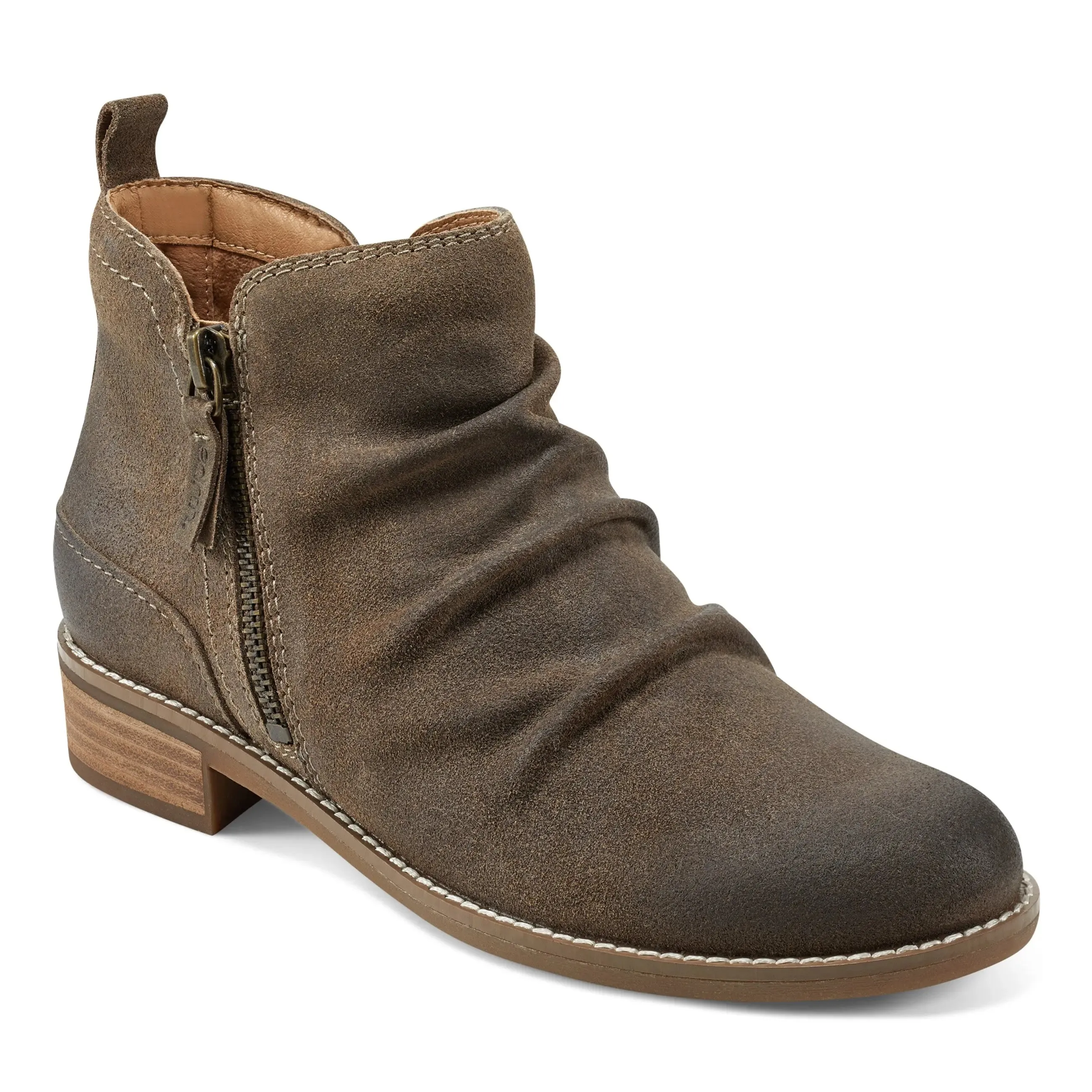 Relaxed Vibe Nadya Round Toe Ruched Casual Booties