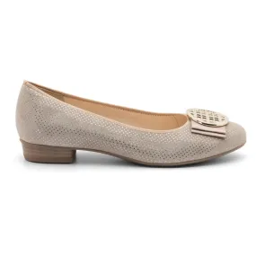 Bambi Women's Ornament Ballet Flat - Sand Chisel Shape