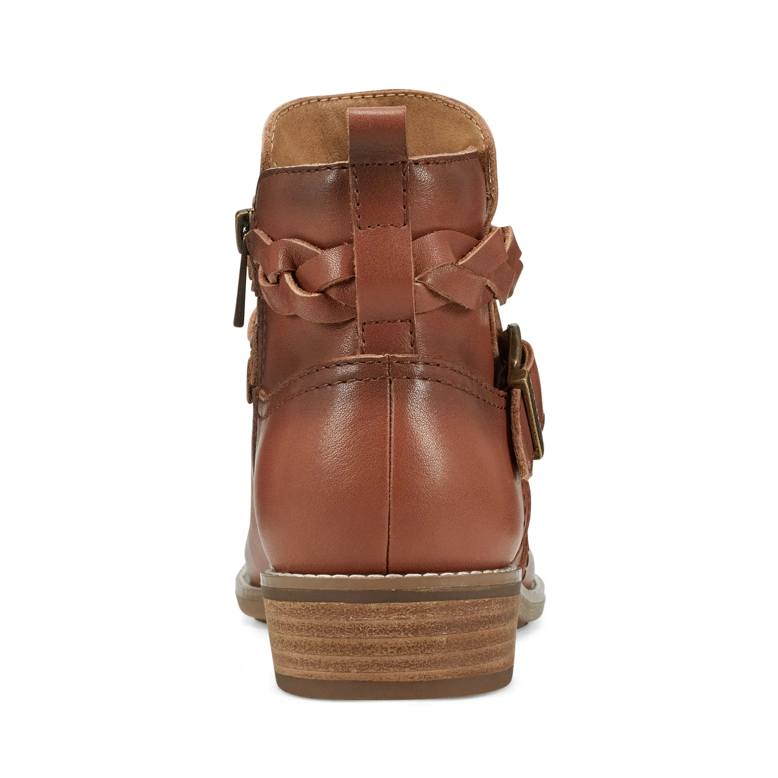 Rubber Outsole Nicole Round Toe Stacked Heel Casual Booties