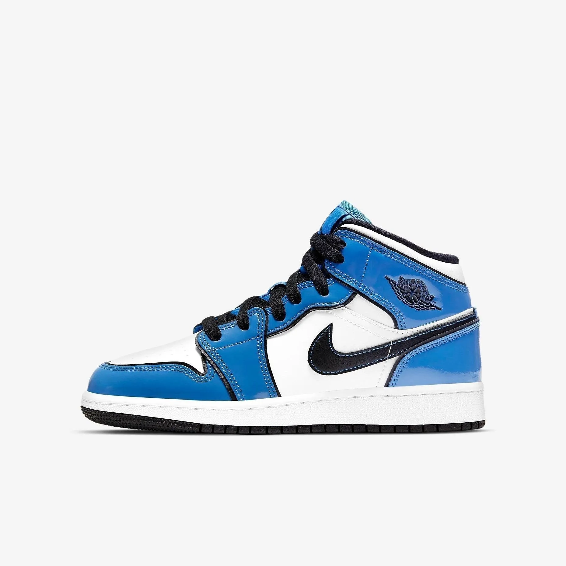 Wide Support (GS) Air Jordan 1 Mid SE 'Signal Blue' (2021) BQ6931-402