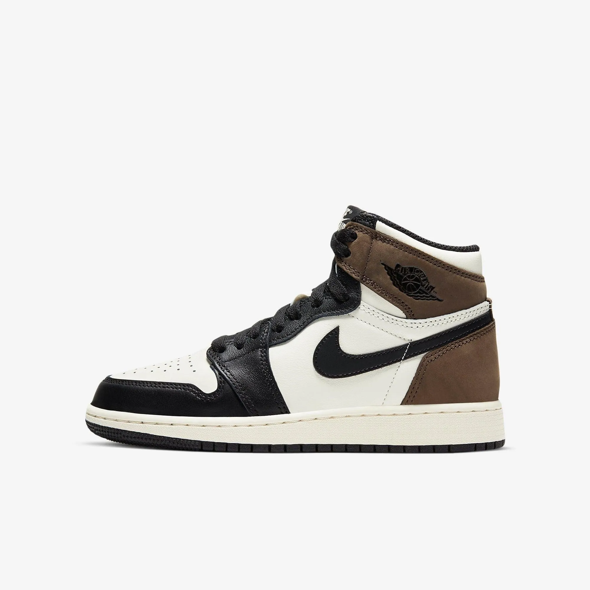 Layered Design Double Stitched (GS) Air Jordan 1 Retro High OG 'Dark Mocha' (2020) 575441-105