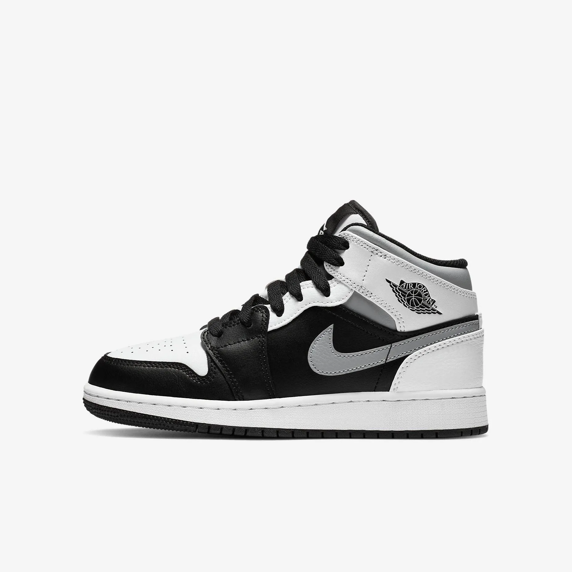 (GS) Air Jordan 1 Mid 'Shadow' (2020) 554725-073 Easy Clean Surface Torsional Rigidity Plate