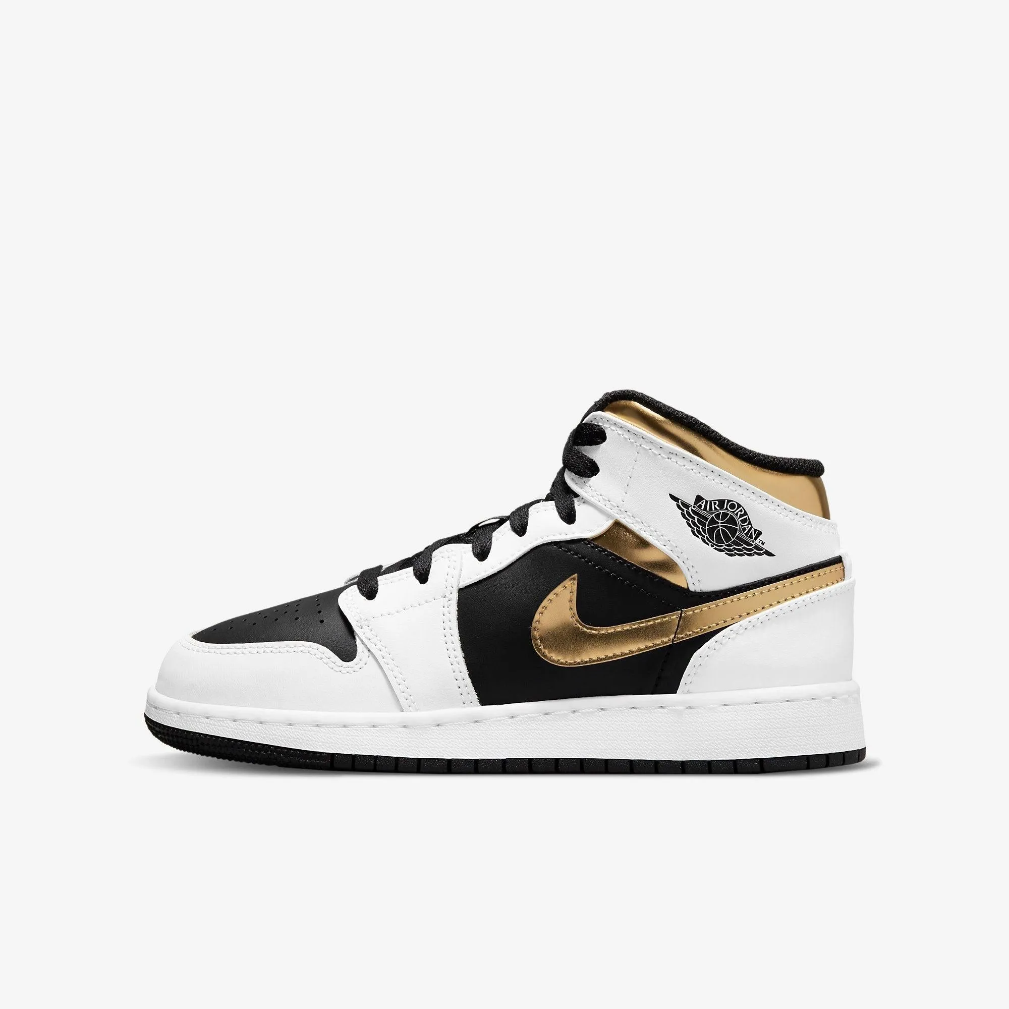 Quick piece (GS) Air Jordan 1 Mid 'White / Gold' (2021) 554725-190