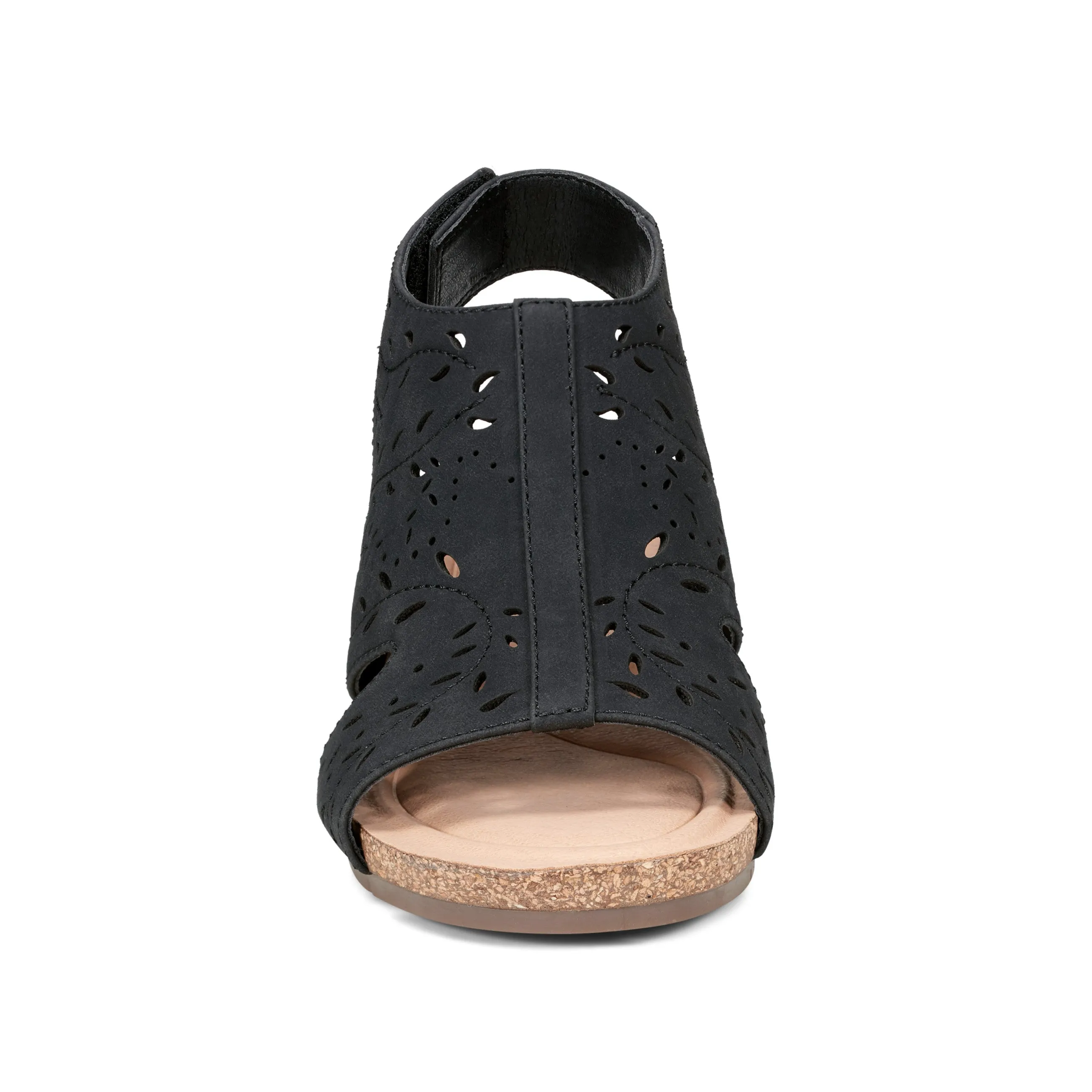 Walking Fit No Pressure Halin Round Toe Casual Slingback Wedge Sandals