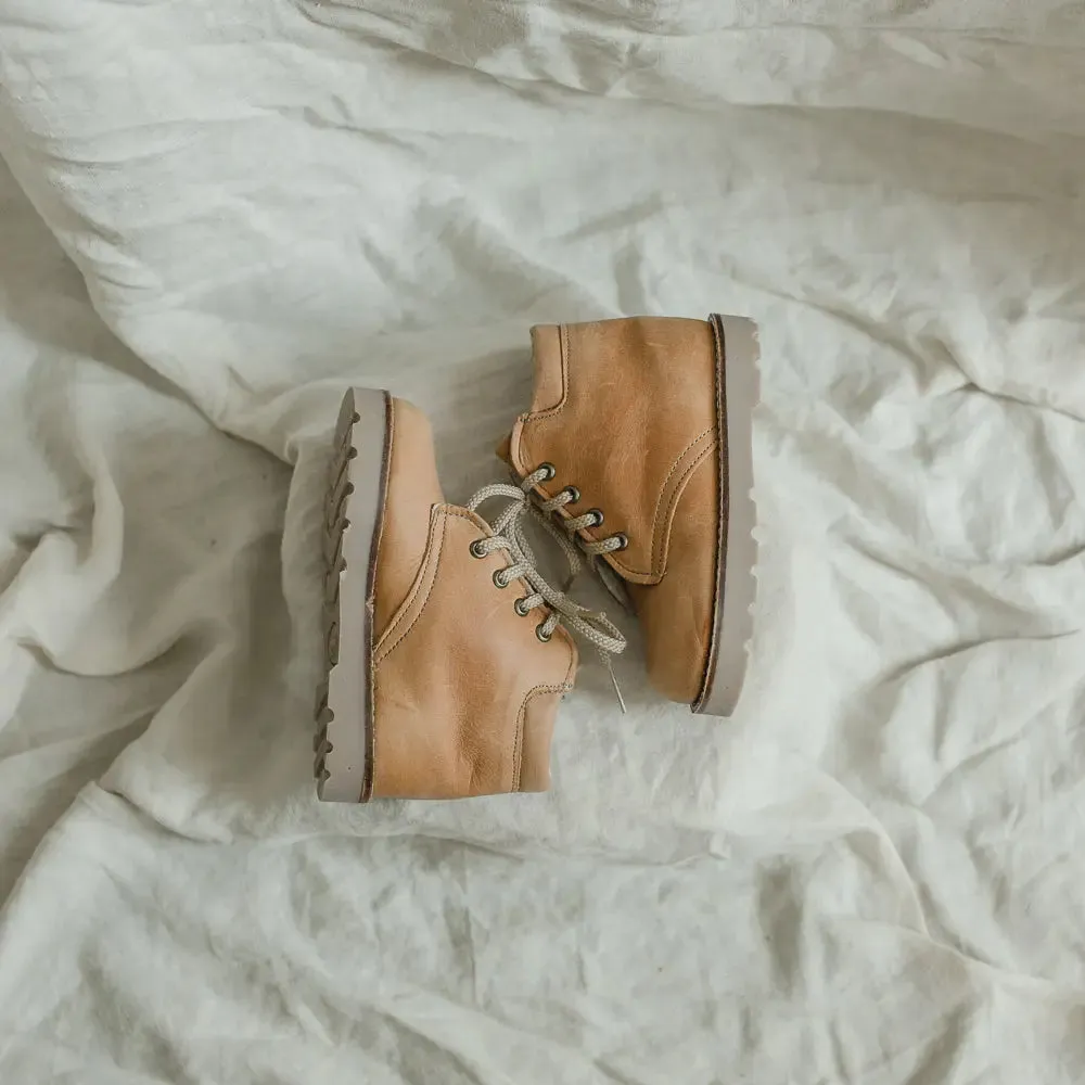 Fashionable Look High Top Boot - Tan