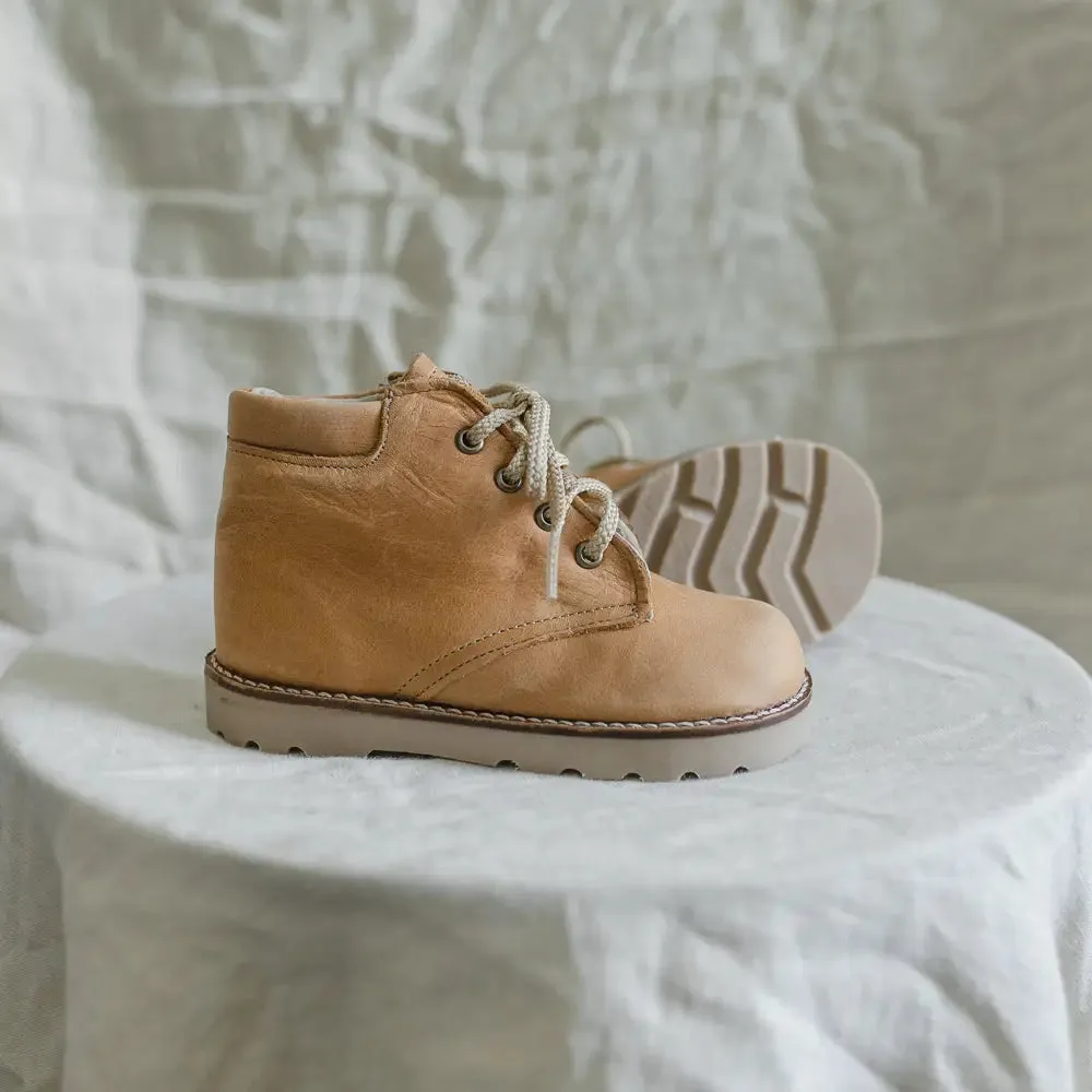 High Top Boot - Tan Sleek Silhouette Birthday Oxfords