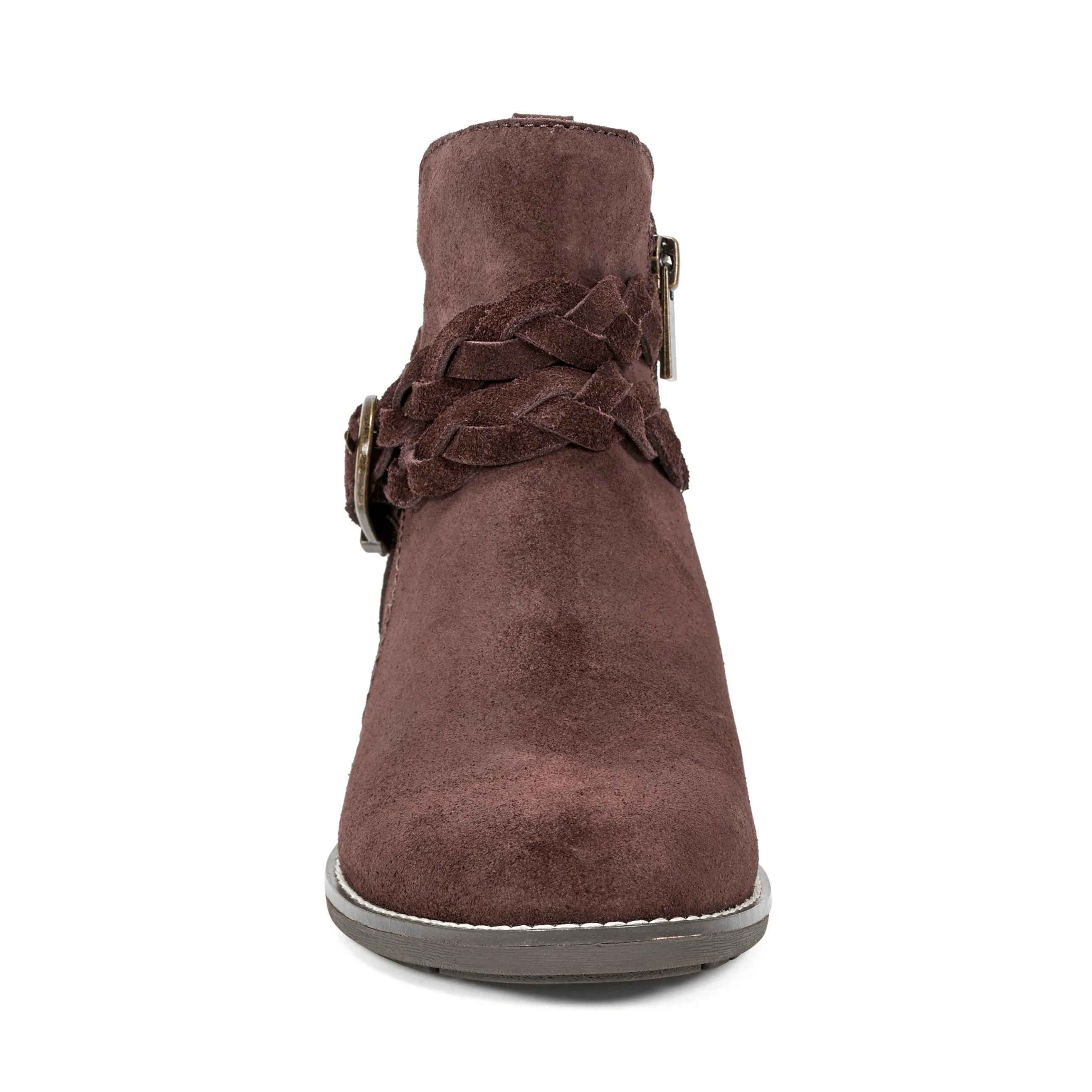 Eco Material Rough Trail Hiker nylon Nicole Round Toe Stacked Heel Casual Booties