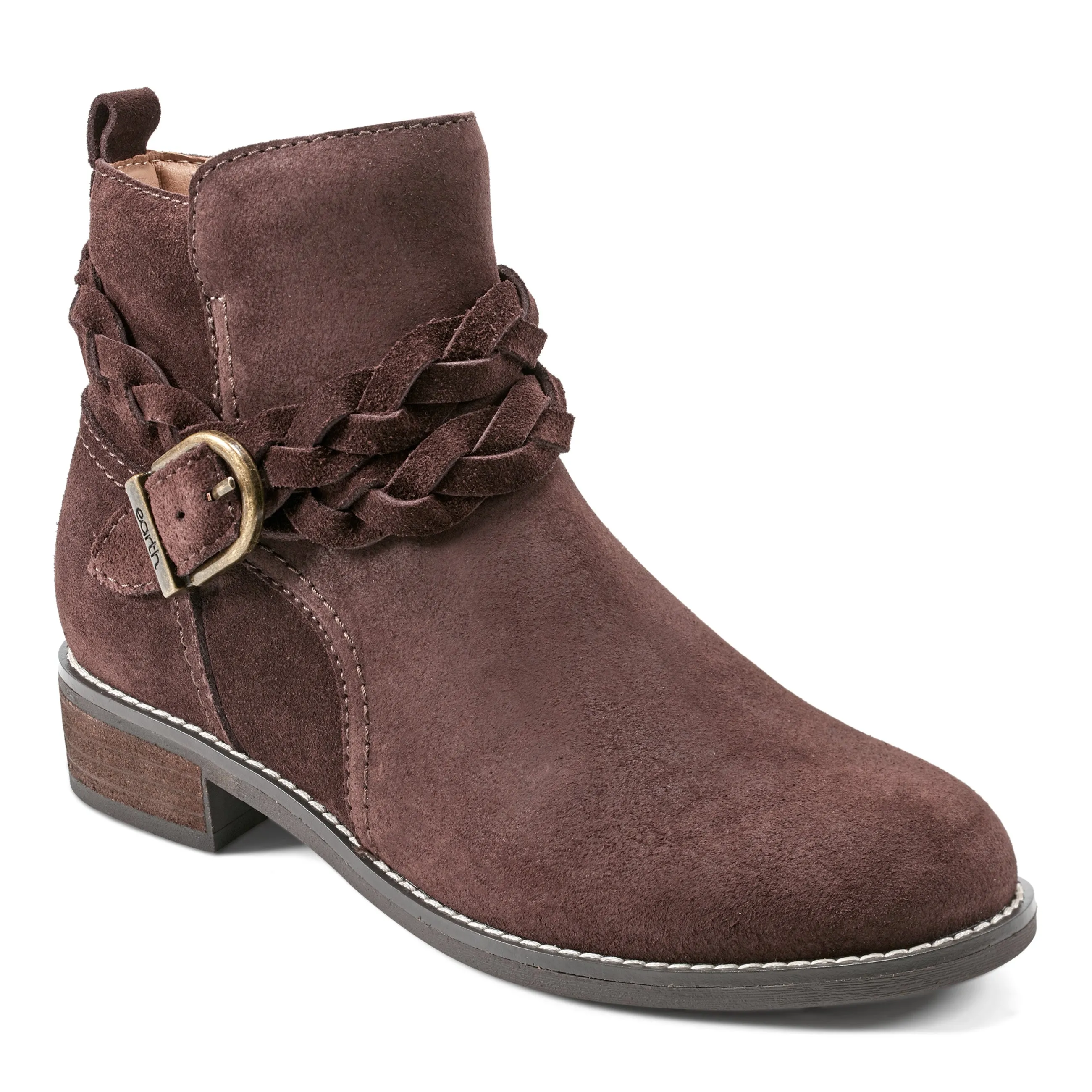 Nicole Round Toe Stacked Heel Casual Booties Resilient Sole