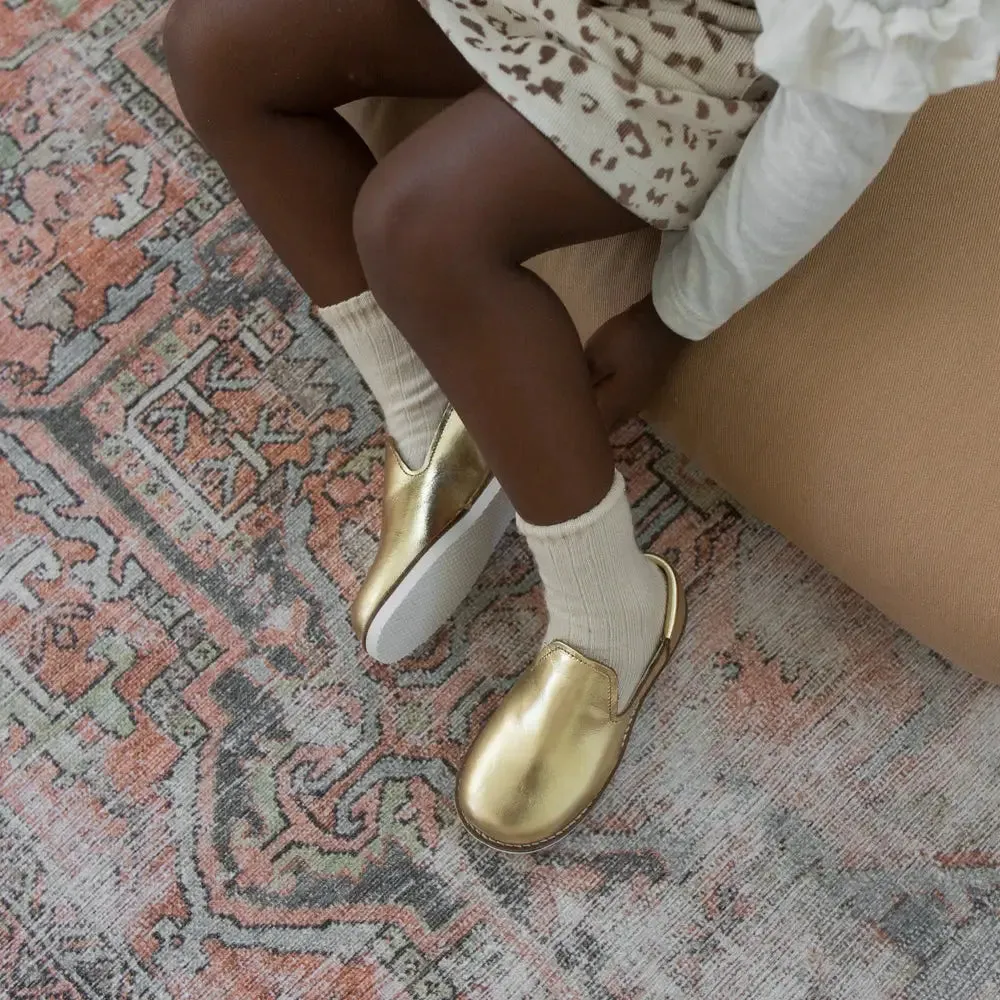 High Arch Soft Material Loafer - Gold