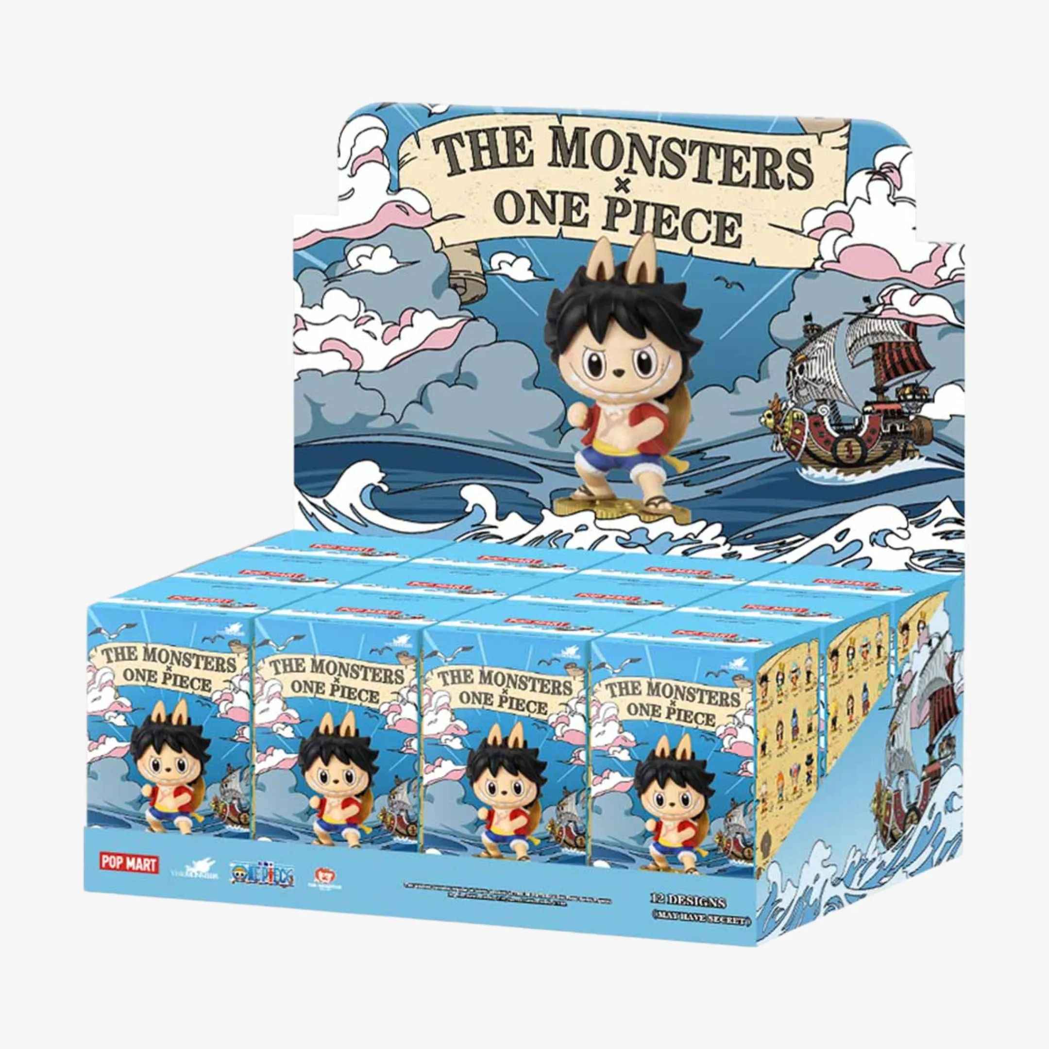 Minimalist Base Fitness Focus Pop Mart Labubu The Monsters x One Piece Series Vinyl Figure Blind Box Thermoplastic Layer