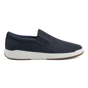 Nel Laser Cut Round Toe Casual Slip-on Sneakers Clean Step Easy on