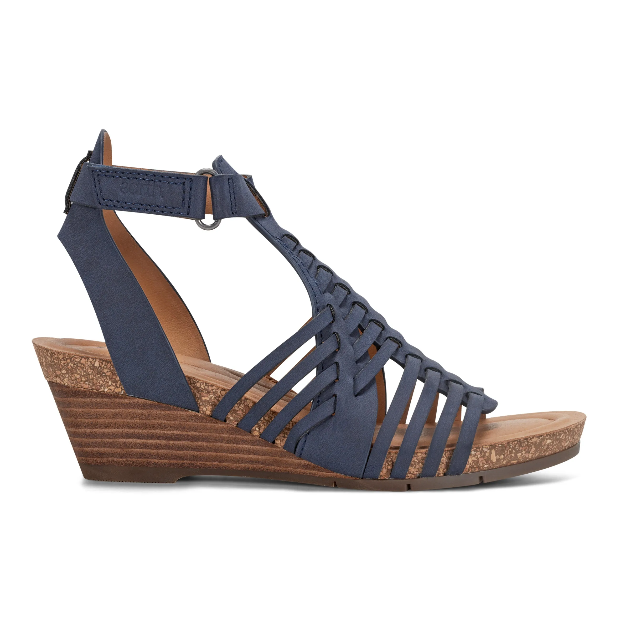 Hattie Round Toe Strappy Wedge Sandals Outdoor shoes Support Comfort