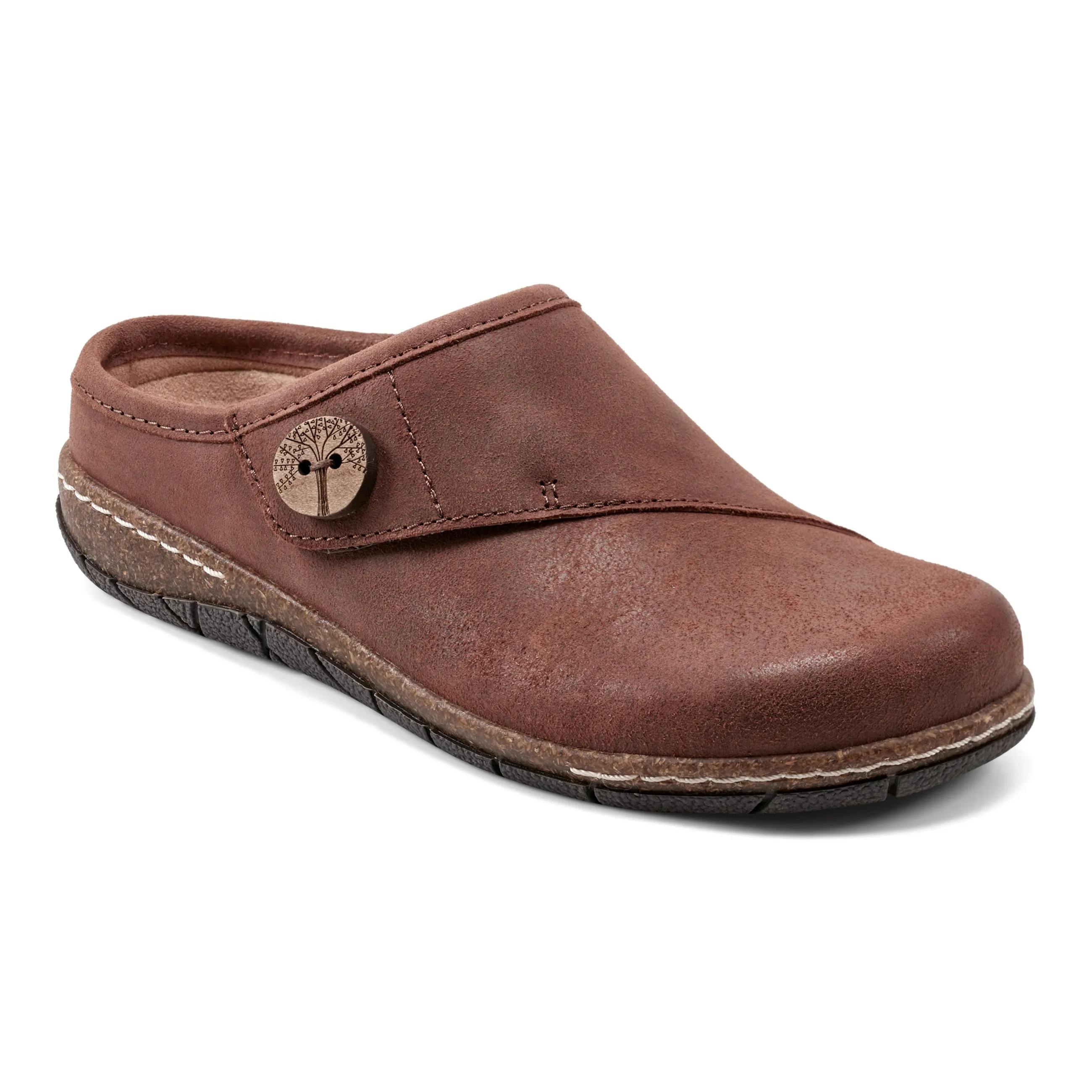 Ezra Round Toe Casual Slip-on Flat Clogs Wood Lane