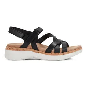 pool Leather Upper Rosie Open Toe Strappy Flat Casual Sandals