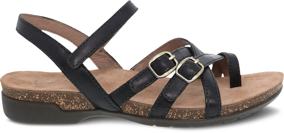 Roslyn | Waxy Burnished | Black - Sandals - Dansko