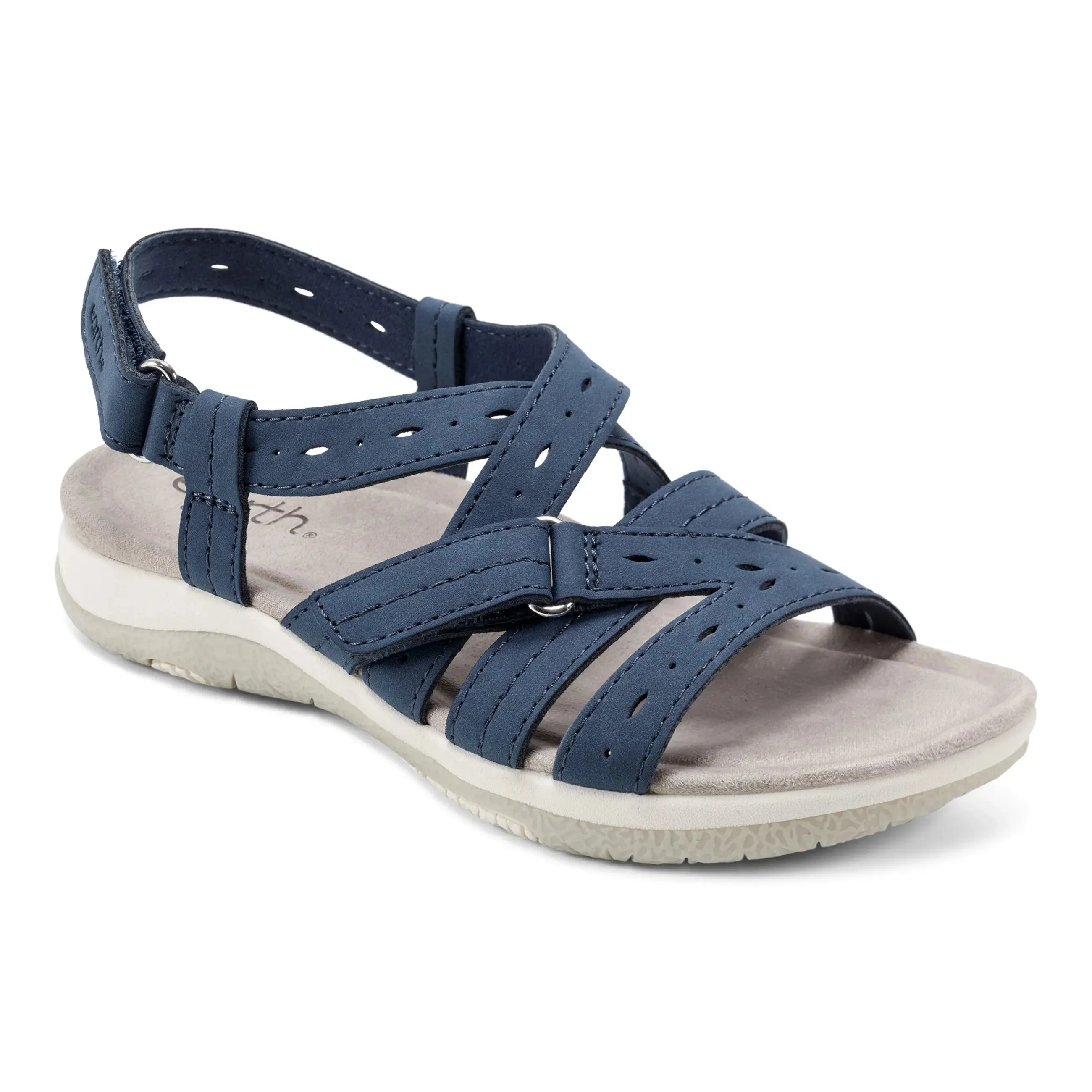 therapeutic Slip-On Shoes Samsin Round Toe Strappy Casual Flat Sandals