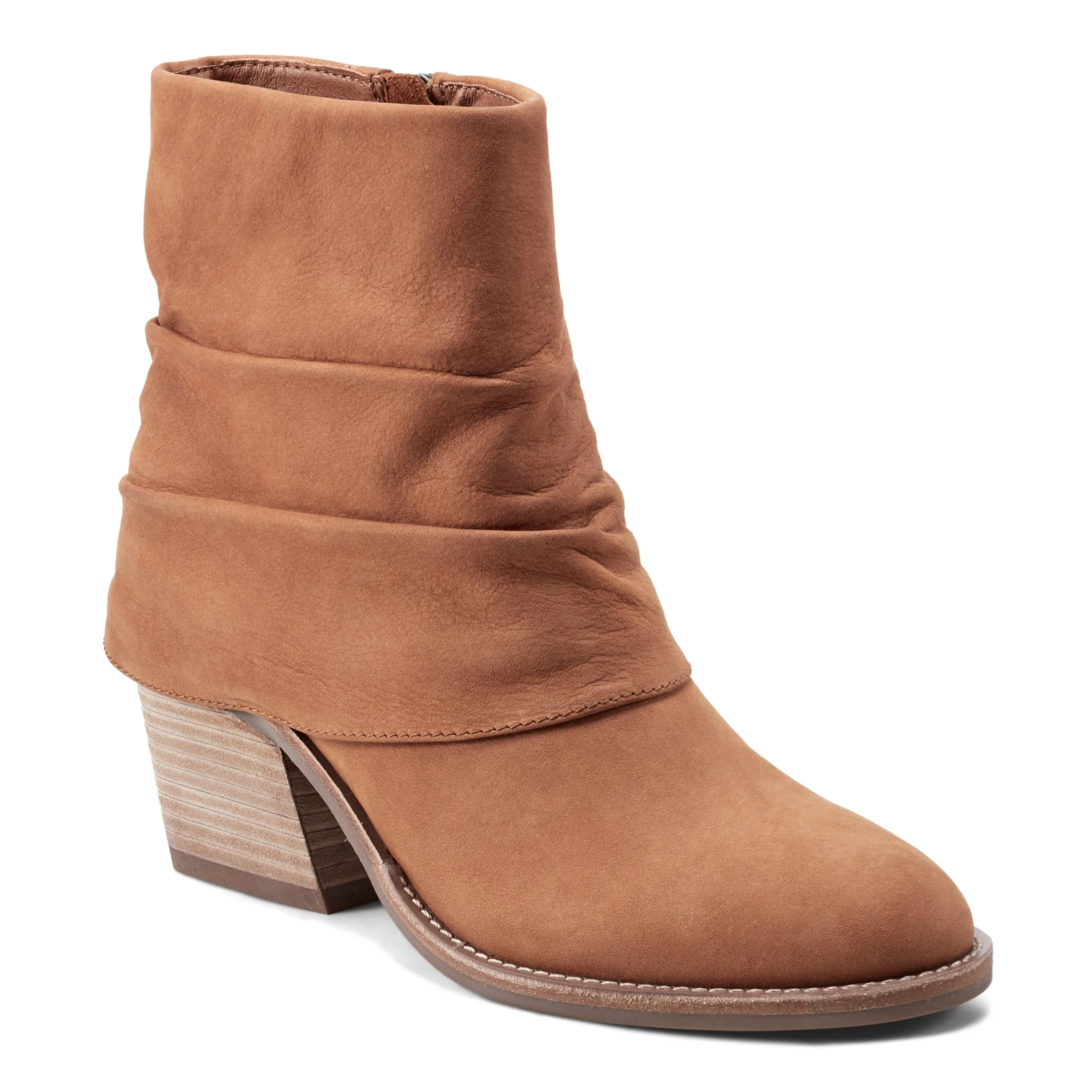 High Traction Adventure Journey Comfort And Durability Savvy Block Heel Ruched Casual Booties