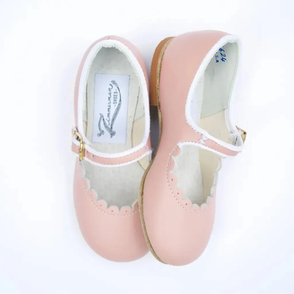Scalloped Mary Jane - Blush Pink Space Vibe Heel Safe