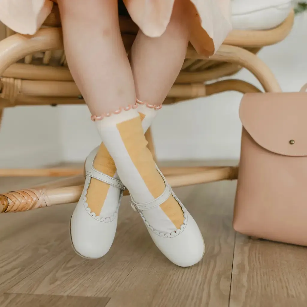 Scalloped Mary Jane - Pearl Posture aid