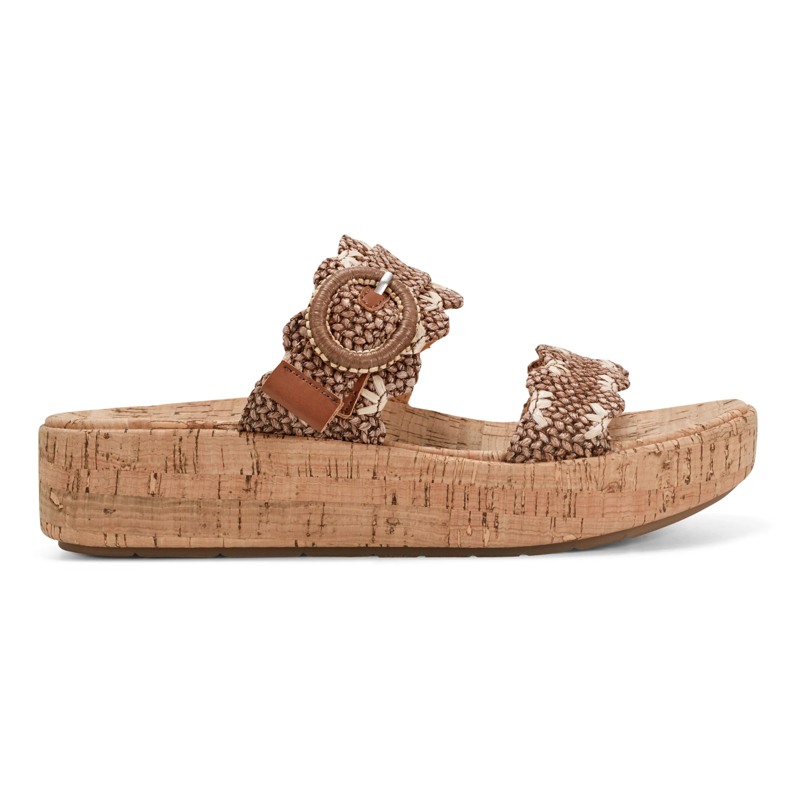 Smooth Surface Subtle Slip-on Casual Platform Wedge Sandals