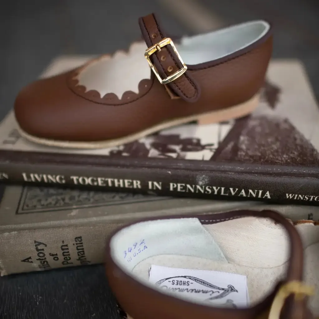 Craftsmanship Work Scalloped Mary Jane - Dark Brown