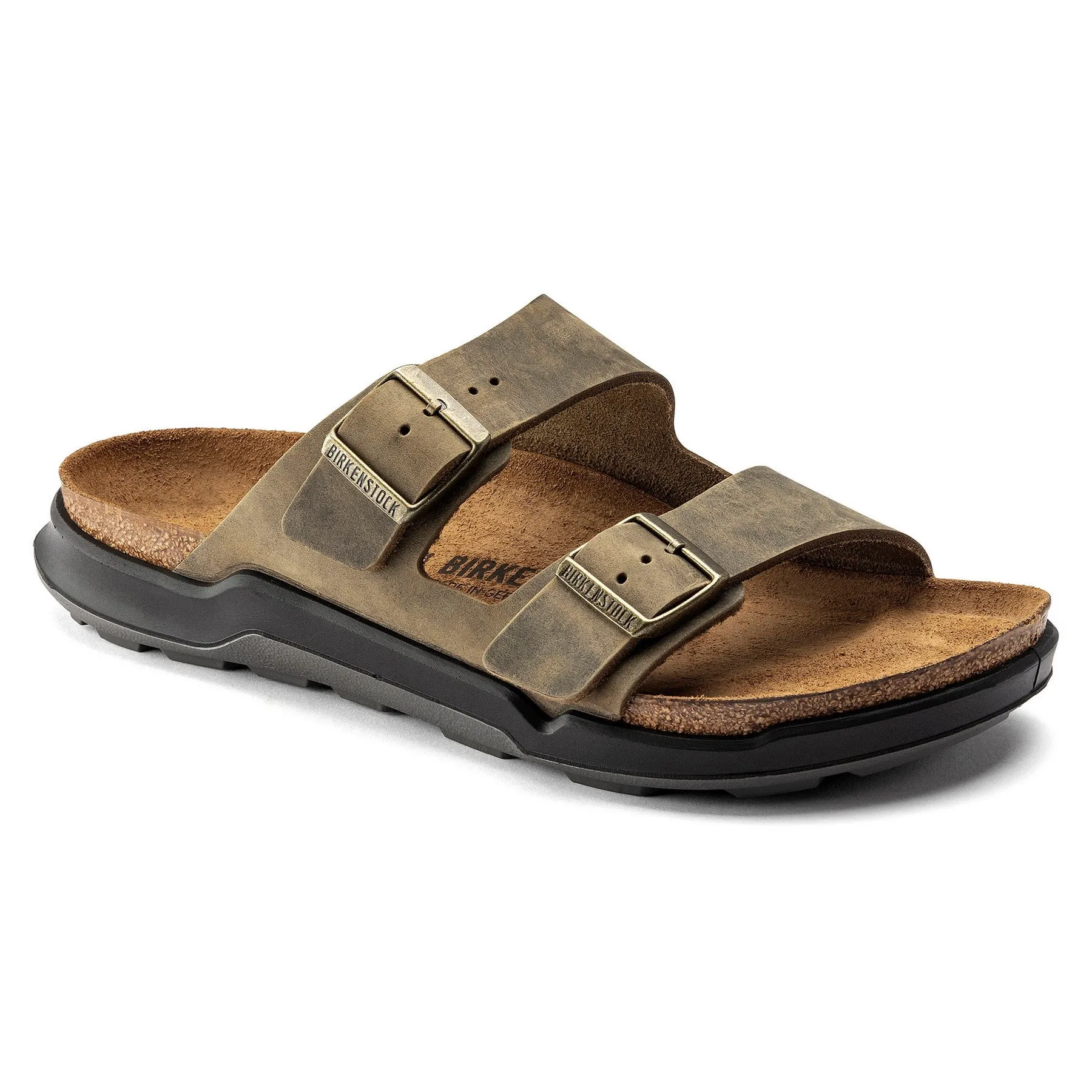 Arizona Rugged | Oiled Leather | Faded Khaki Easy Slip-On Outdoor Slides