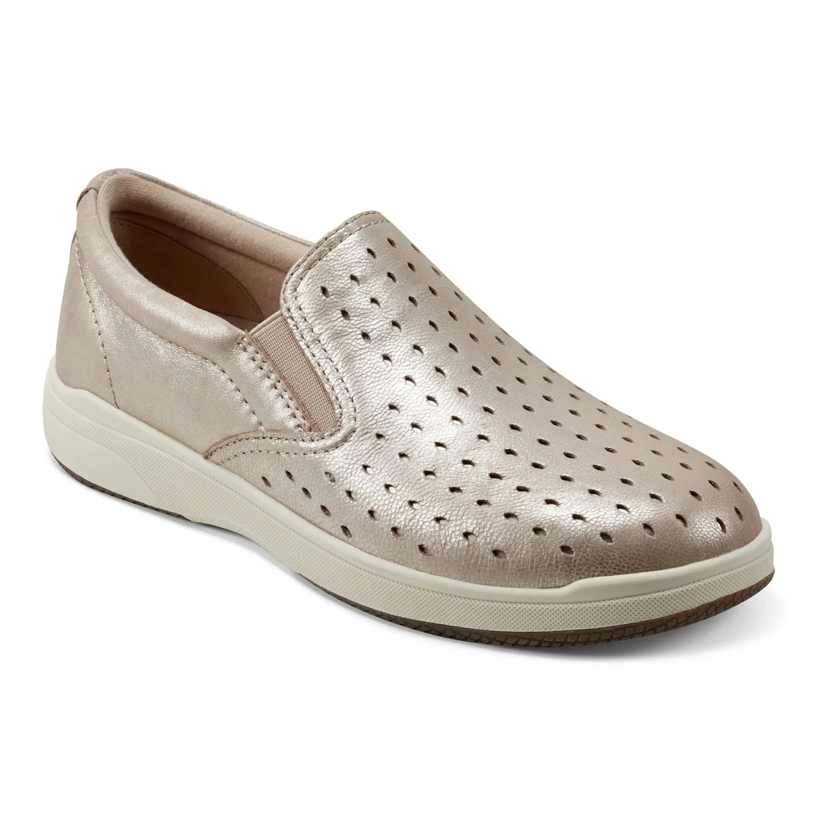 Nel Laser Cut Round Toe Casual Slip-on Sneakers Clean Profile Cozy Fit