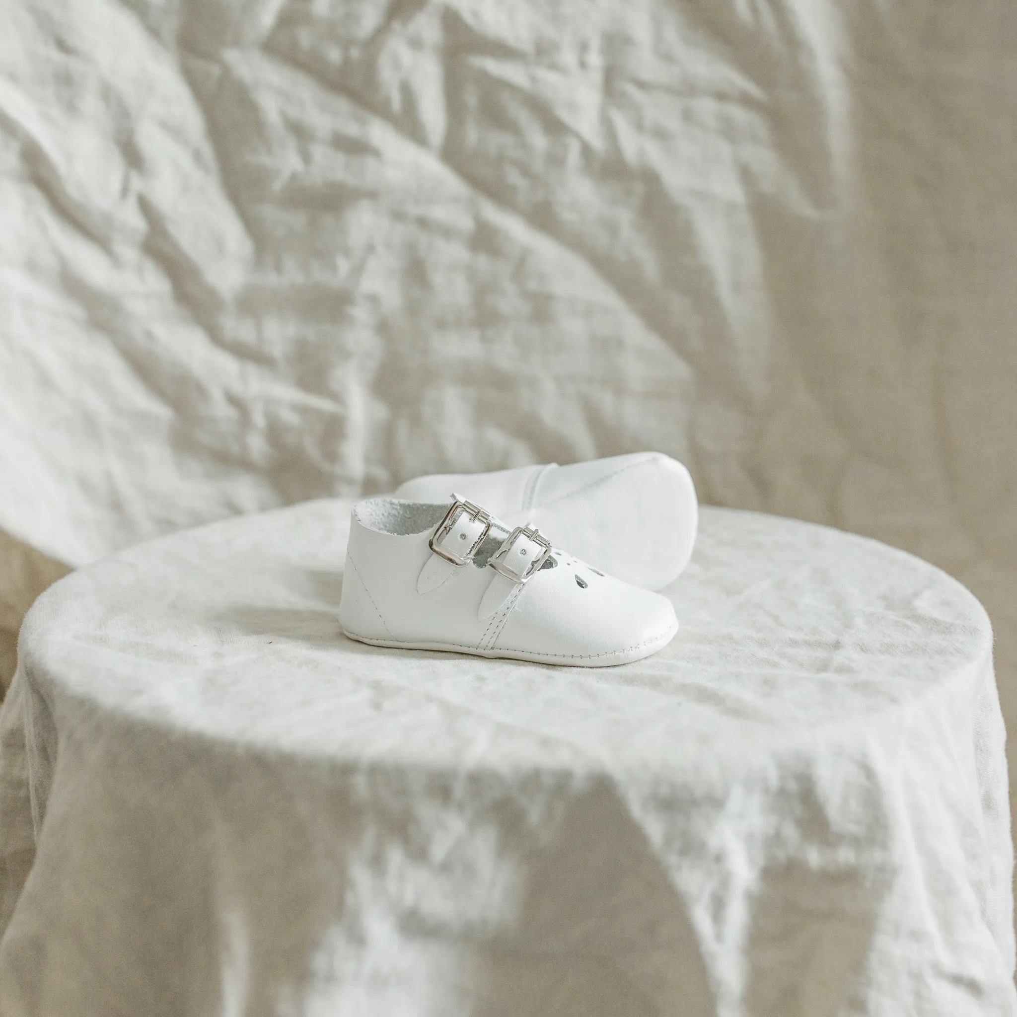 Soft Soled Double T-Strap - White Low - top kids' shoes Flexible Sole