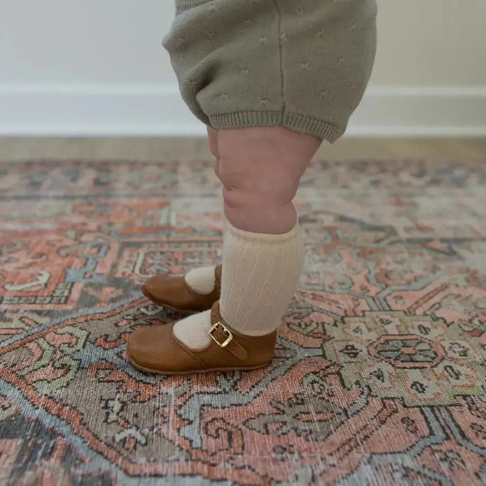 City Run Velvet Soft Soft Soled Mary Jane - Cognac