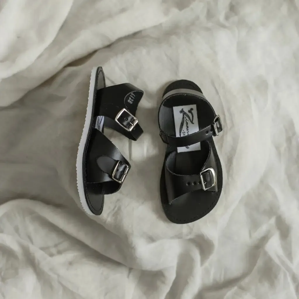 Stevie Sandal - Black Embroidered Pastel Soft