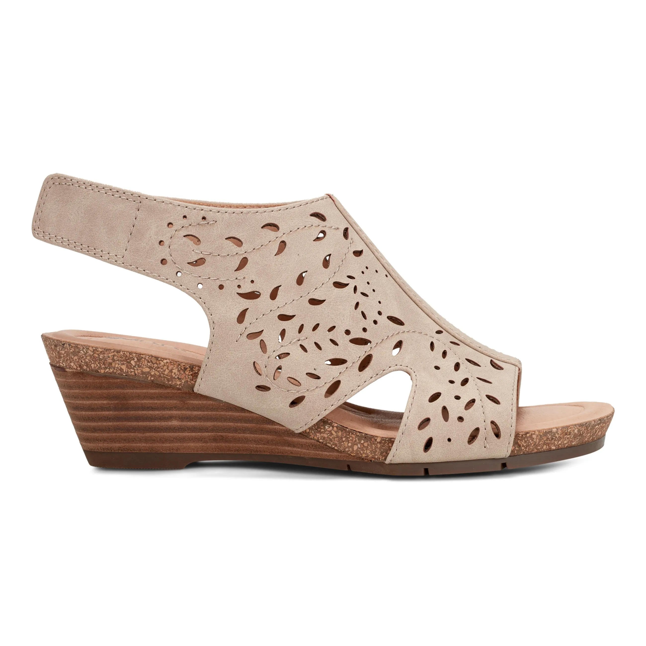 Step Friendly Neon Glow Halin Round Toe Casual Slingback Wedge Sandals