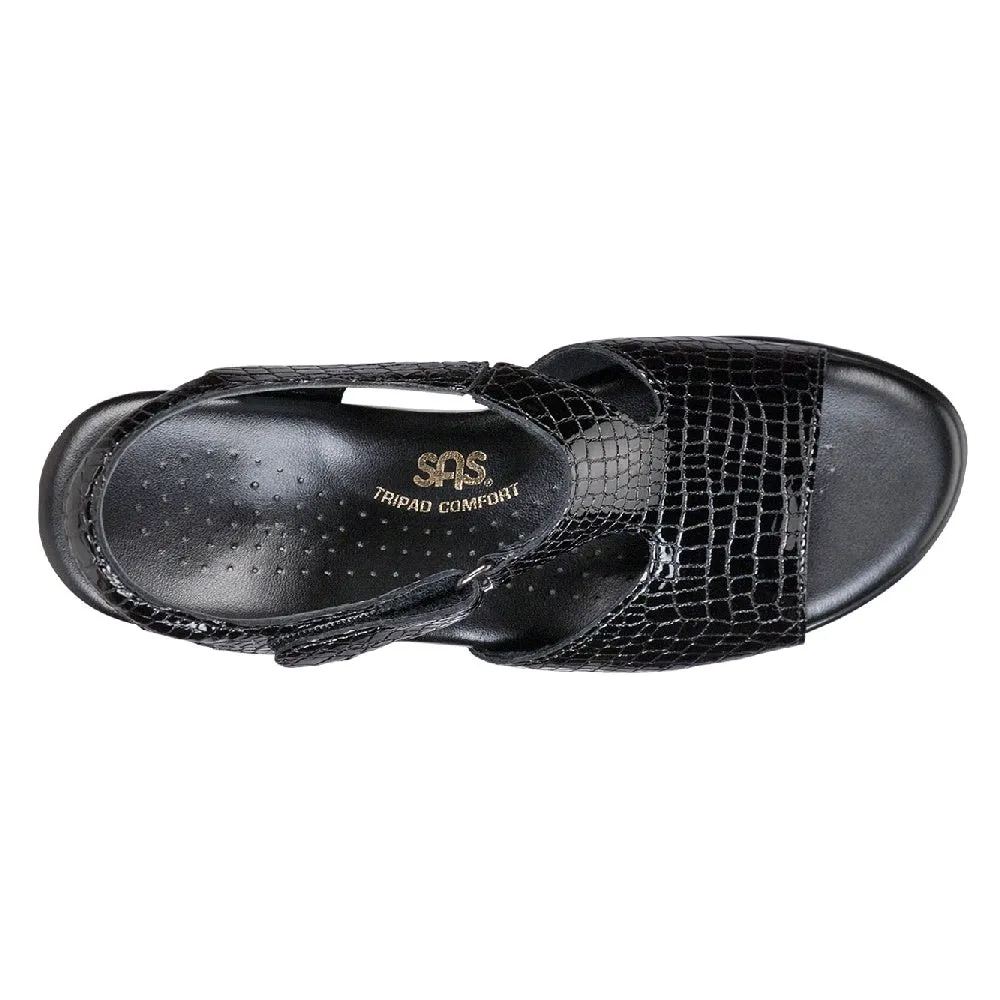 Flat Sole Suntimer - Black Croc