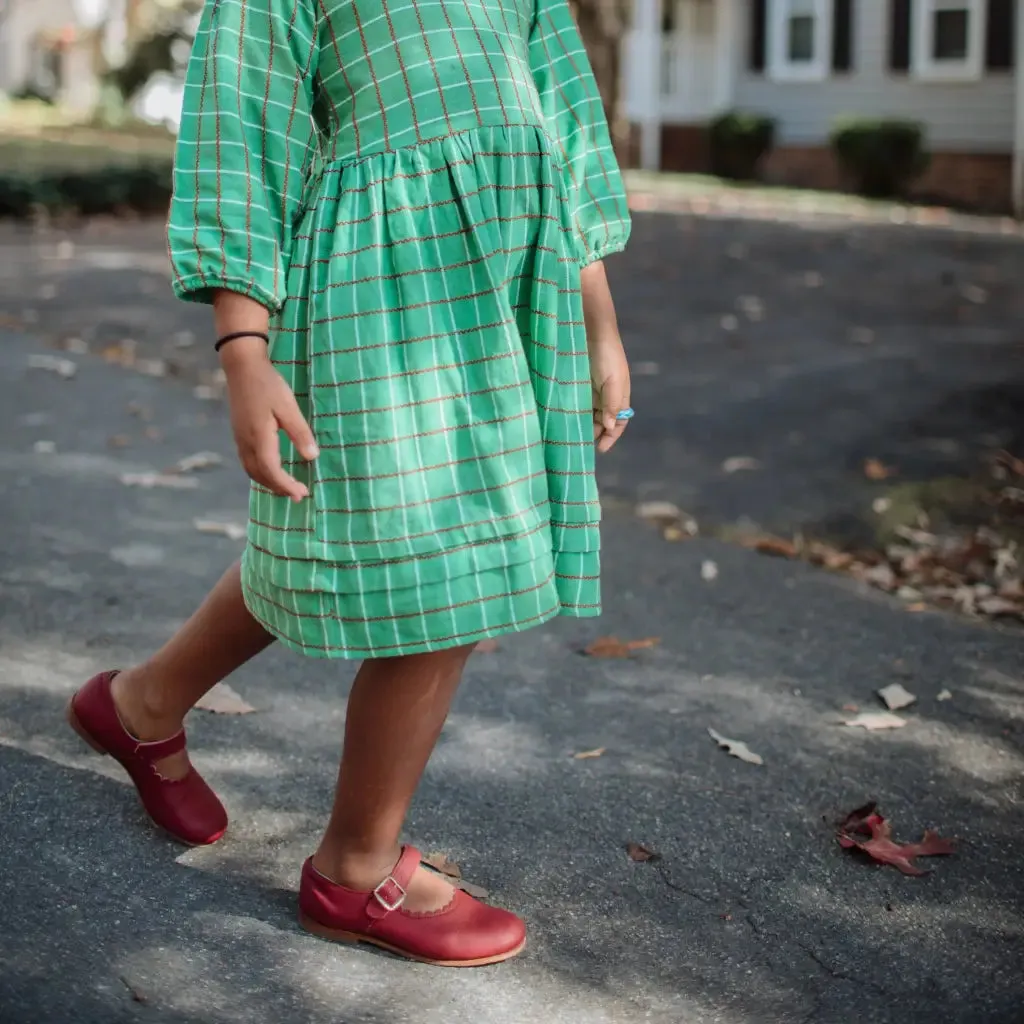 Scalloped Mary Jane - Burgundy Video Look