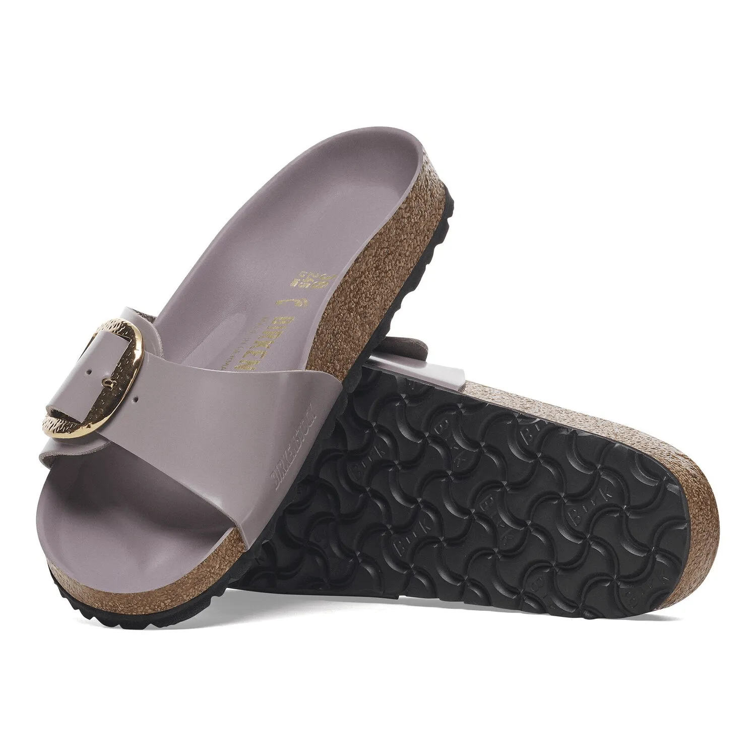 Classic Trend Perfect Urban Look Madrid Hammered Big Buckle | High-Shine Patent Leather | Faded Purple