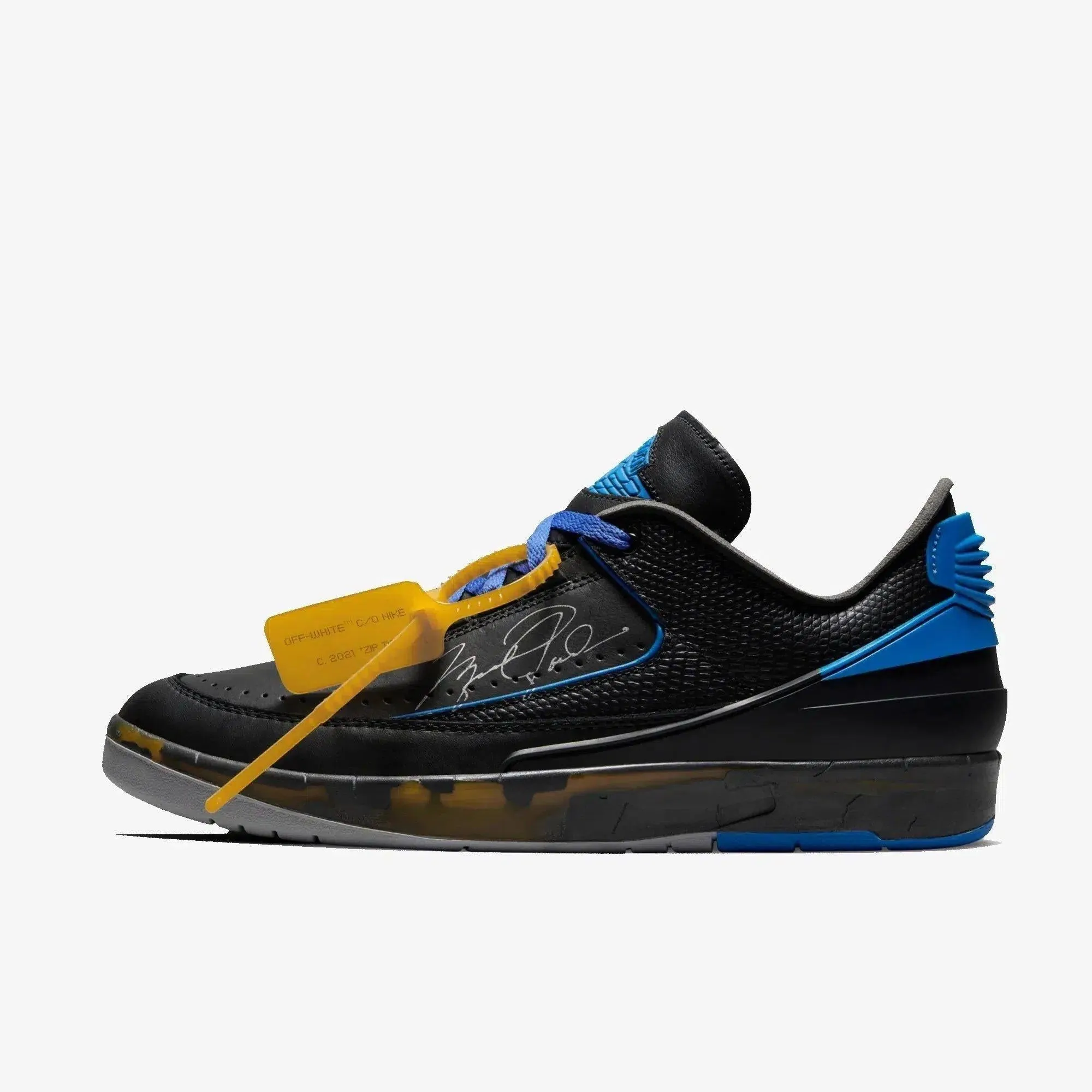(Men's) Air Jordan 2 Retro Low SP x Off-White 'Varsity Royal' (2021) DJ4375-004 Impact Dispersing Geometries Urban Style