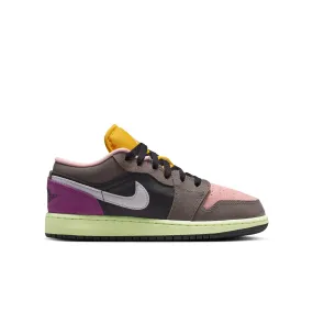 Air Jordan 1 Low SE Big Kids' Shoes Color: Oil Grey/white-cave Stone-arctic Punch HQ2021-005 Supportive structure