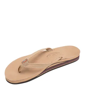 Women's Leather Double Layer Narrow Strap Open Front