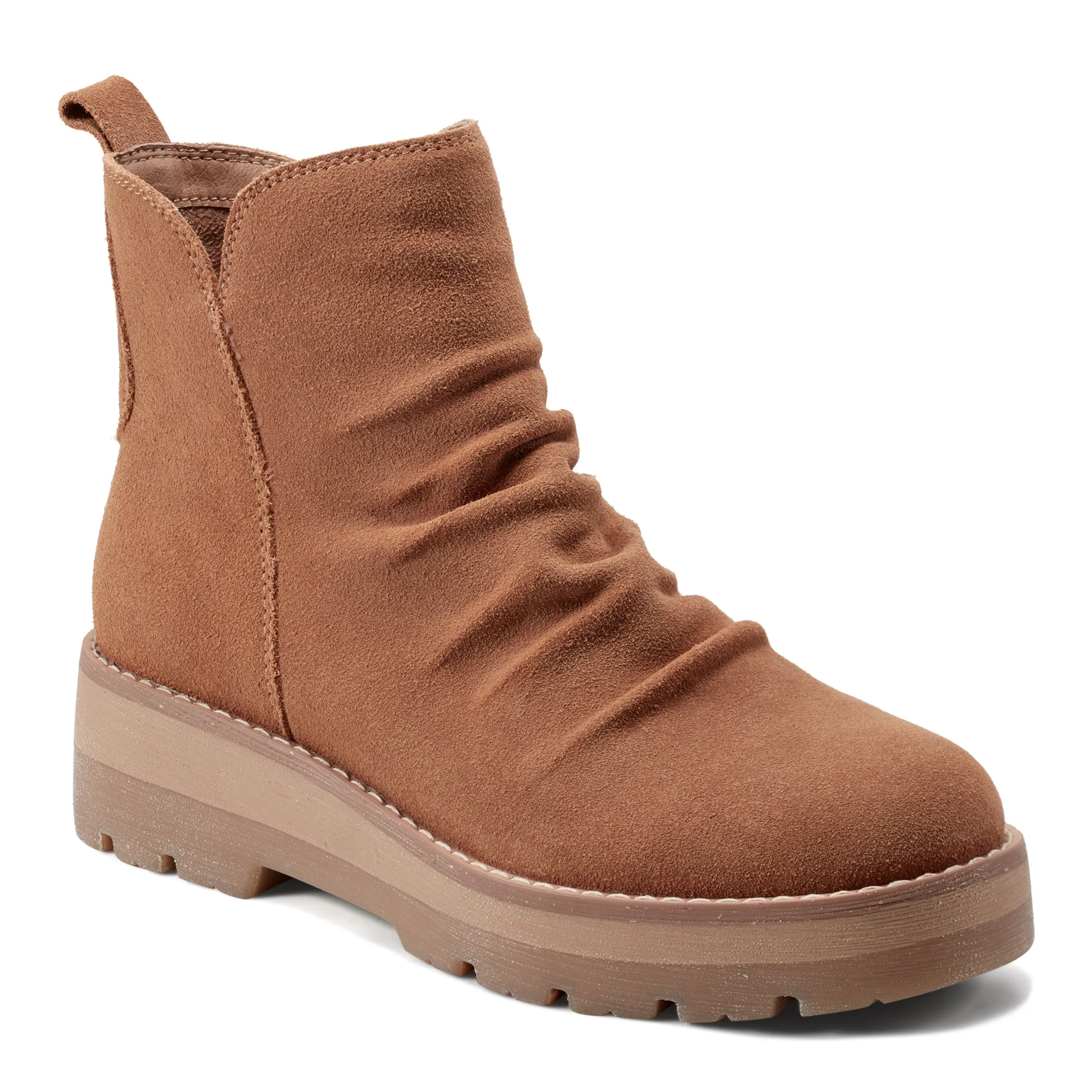 Yonder Waterproof Ruched Lug Sole Casual Booties High Traction Mountain Climber